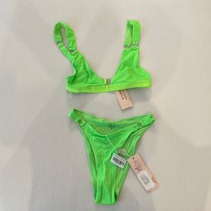 Green high rise swimsuit